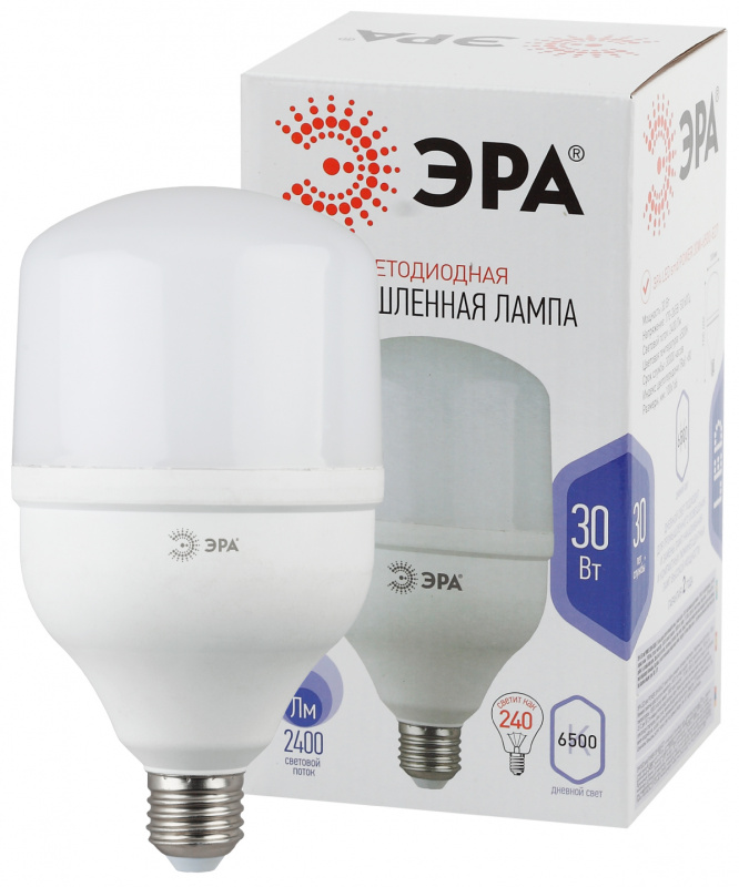 Лампа светодиодная ЭРА LED smd POWER Т100 30W-6500-E27 колокол