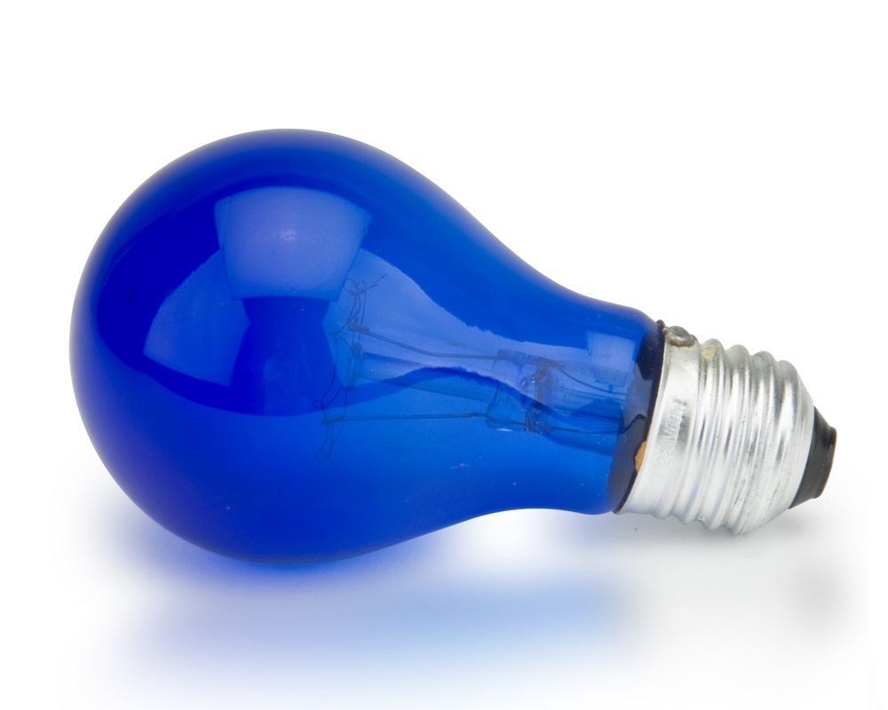 Лампа накаливания синяя (терапевтическая) А55 220В 60Вт Е27 (10)																							